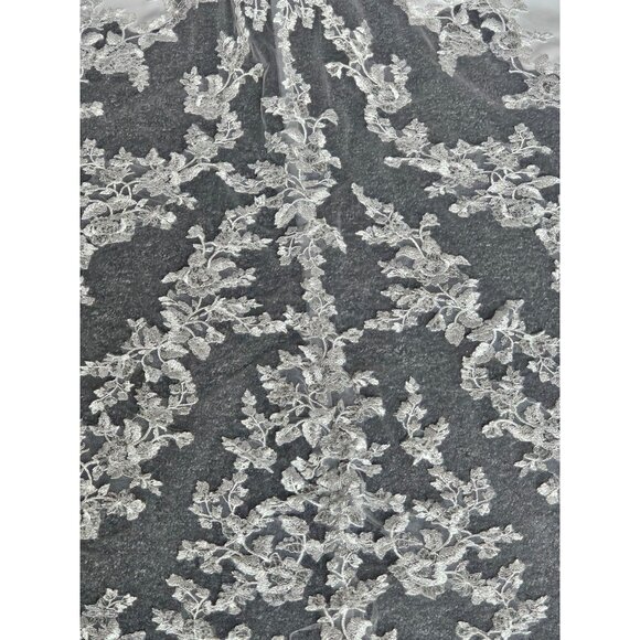 NWOT Ivory Crepe Fitted Cap Sleeve Wedding Gown - Mori Lee - Picture 13 of 16